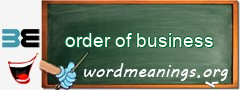 WordMeaning blackboard for order of business